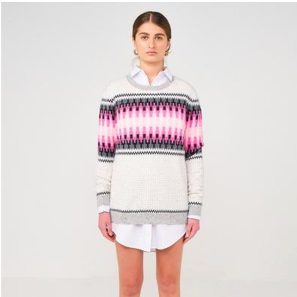 Brodie Cashmere Electric Chevron Sweater S
